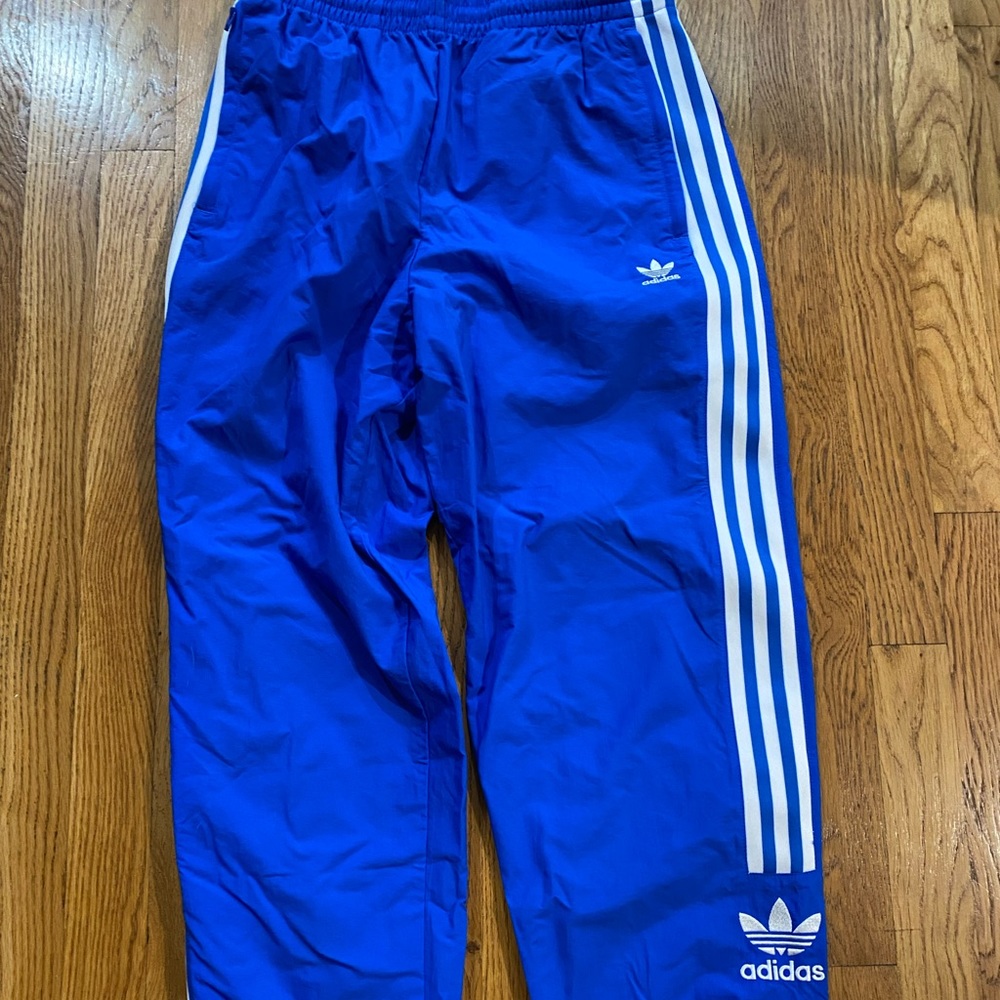 Womens blue lock up adidas joggers